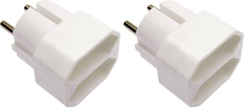 as - Schwabe Eurostecker 2-Fach, zum Anschluss von 2 Euro-Steckern, Innen-Bereich, mit erhöhtem Berührungsschutz, Strom-Stecker, 230 V, 16A, IP20, Weiß, 48211 (Packung mit 2)