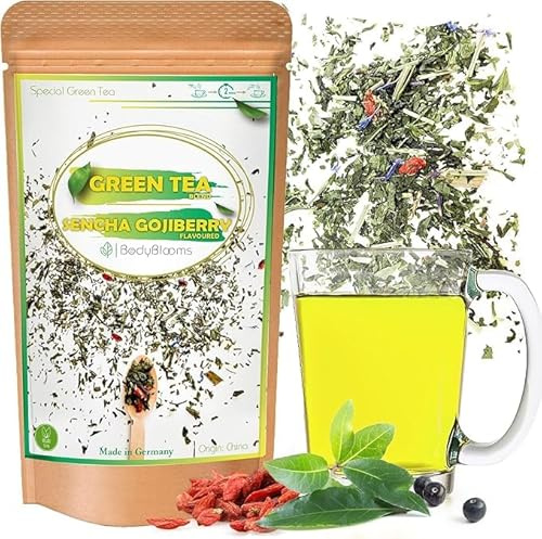 Te Verde foglie SENCHA GOJIBERRY - BODYBLOOMS. The verde in foglie di vera origine Cinese. Tè verde dal carattere unico. The verde dimagrante, infusi e tisane, tisana depurativa, tisana drenante