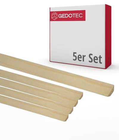 Gedotec Dreikantleiste - Holzbretter zum bauen aus Nadel-Holz 100 cm | 5 Stück 22 x 22 mm | BASIC | vielseitige Zierleiste und Holz zum Basteln von verschiedenen Objekten | trapezförmige Holzleisten