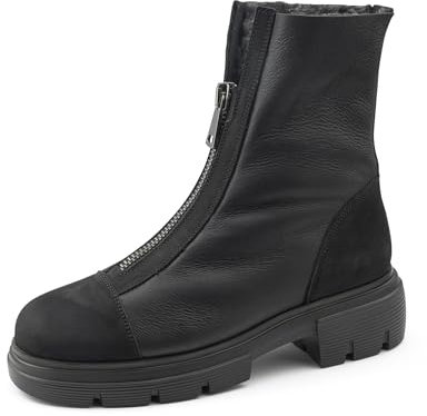 Paul Green Damen Bootie mit Warmfutter, Frauen Plateaustiefeletten,Warm gefüttert,plateauabsatz,flach,Boots,Stiefel,Schwarz (Black),37.5 EU / 4.5 UK