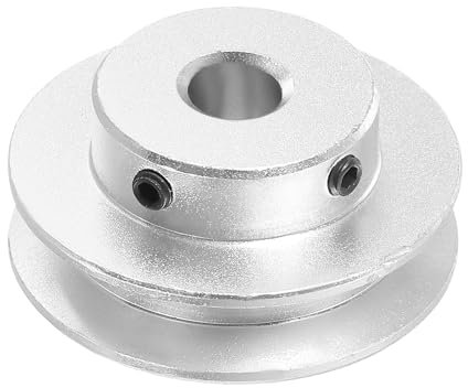 PATIKIL V-Belt Pulley, 8mm Fixed Bore 40mm Outer Dia Single Groove Pulley Wheel Aluminum Alloy V-Groove Drive Pulley for Motor Shaft 1-3MM PU Round Belt