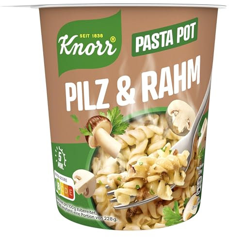 Knorr Pasta Snack Pot Pilz & Rahm leckere kleine Mahlzeit fertig in nur 5 Minuten 59 g