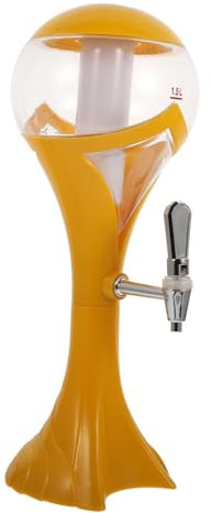 1Stk Weinspender Zapfturm für Getränke Bierzapfanlage mit Eisrohr Brühflasche klarer Getränketurm kühlbehälter bierkühler zapfanlage Getränkeverteiler Bierfass Plastik Yellow GRADENEVE