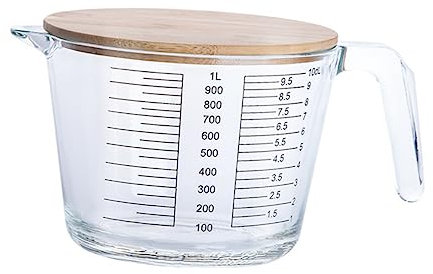 Cabilock Taza Batidora De Huevos Resistente Al Calor Taza Medidora De Vidrio Transparente Con Graduada Utensilios De Cocina Para Hornear Para y Medir Ingredientes Cocina