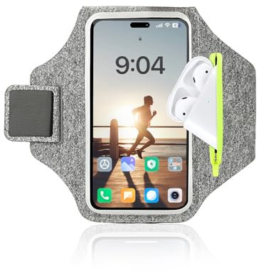Yuexitech Fascia Sportiva Porta Smartphone da Braccio, Bracciale Running Antisudore per iPhone 16/15/14/13/12 Pro Max 6,8