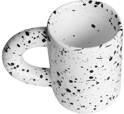 TOPBATHY Kreative Keramik Kaffeetasse Weiß Wassermalfleck Design Vielseitiger Trinkbecher Für Büro Zuhause