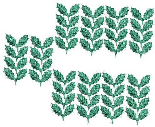 Cabilock 5 Juegos Adorno De Cabeza De Hoja Guirnalda De Navidad Acebo Falso Decoração Christmas Decor Decoración De Bricolaje De Navidad Material De La Hoja Paño Green 100 Uds * 5