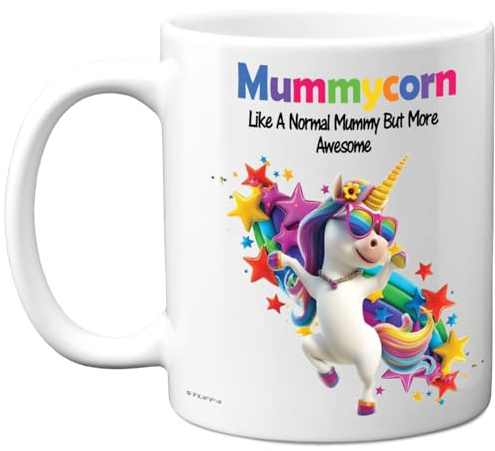 Stuff4 Mummy, Mummycorn Mug | Happy Birthday Gifts for Mummy from Son Daughter, Unicorn Mother's Day Presents, 11oz Ceramic Dishwasher Safe Premium Mugs