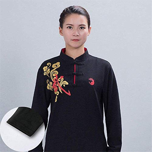 TaiChi Uniform,Tai Chi Clothing, Tai Chi Uniform Clothing, Martial Arts Sets Chinese Traditional Apparel Shaolin Kung Fu Wing Chun Suits Cotton Taekwondo Training Clothes for Men Women(Black_XL)