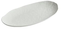 Ceramic household steamed fish plate, white oval salad plate - 10 inch fish plate