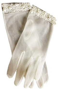 Holibanna 1paar Charming Bridal Gloves Für Hochzeiten Handgelenk-handschuhe Für Braut-accessoires Beige Einheitsgröße Für Besondere Anlässe