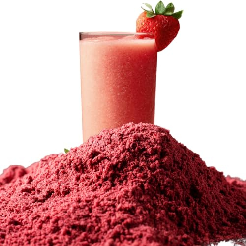 Hälsosamt mellanmål – 100% frystorkade jordgubbar | Torkade fruktsnacks | Frystorkade frukter och grönsaker | Perfekt för smoothies, bakning, flingor | Inget tillsatt socker (70g)
