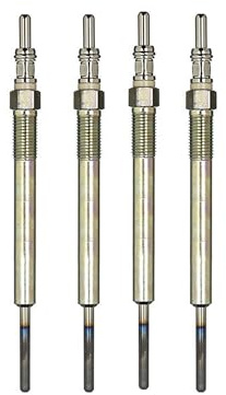Partsline (Lot de 4) Bougie de préchauffage 1.3 diesel compatible avec Mito, Aveo, Nemo, 500, Doblo, Fiorino, Idea, Linea, Panda, Punto, Musa, Astra J, Corsa D - 55210051 55564219