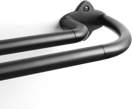 Double Curtain Rod Set, Wrap Around Blackout Drapery Rod for Room Darkening Panels, 88 to 120 Inches, Black