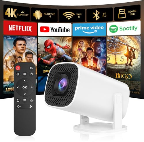 Osikem Mini Projector with Bluetooth, Support 4K Support 130 Screen Movie Projector with Auto Focus & Keystone, 5G+2.4G WiFi 6 Connection Video Projector Compatible with Smartphone Laptop