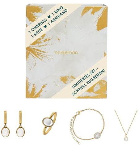 Heideman Adventskalender Damen Schmuck Perle Gold 4-teilig