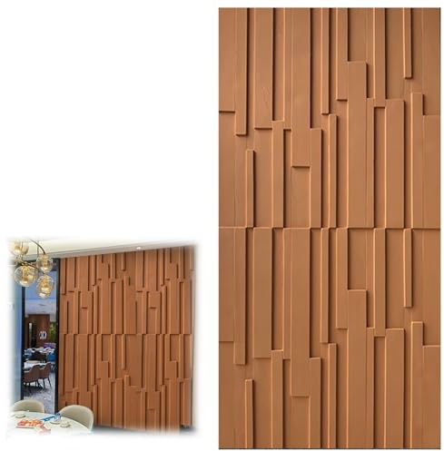 3D Faux Wood Wall Panels, Easy DIY Exterior Wall Cladding - Fire-Resistant Wall Tiles 3D for Cafes, Hotels, Homes - 120x60cm PU Wall Paneling, Outdoor Indoor Use(3 Pack)
