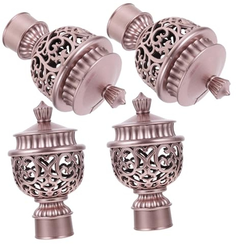 TOGEVAL 4 Piezas Cabezales De Barra De Cortina Huecos Accesorios Decorativos para Cortinas Diseño Elegante para Salón y Dormitorio