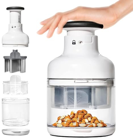 Tritatutto per verdure,Manico antiscivolo a pressione manuale | tritaverdure da cucina,Per cipolle patate cavolo zucchine pic-nic, festa alimentazione sana