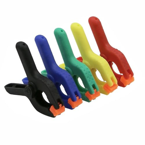 5 morsetti a molla, morsetti a molla in plastica da 5 cm, clip colorate in mussola per sfondo fotografico per studio fotografico, falegnameria, artigianato