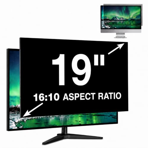 PinnWaa Monitor Blickschutzfolie 19 Zoll 16:10, Abnehmbarer Sichtschutz | 409 x 256,5 mm, Blickschutzfilter, Anti Blaulicht, Blendschutz, Displayschutz, Anti-Spy Privacy Filter, Anti-Fingerabdruck