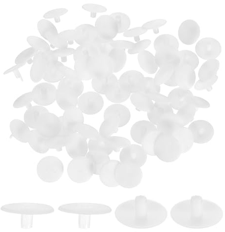 sourcing map 250Pcs 2.8x13mm Plastic Hole Plugs, Round Screw Cap Cover, Panel Drill Hole Plugs for Furniture Cabinet Cupboard Shelves Fencing Post Pipe Insert End Caps, White