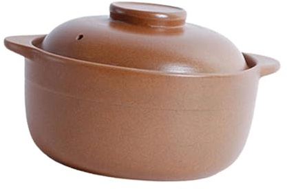 budiniao Olla de barro para cocinar, olla de barro sin esmaltar, garantiza recetas versátiles que permiten que la familia disfrute comidas nutritivas, cazuela arroz con tapa, 0.8 litros