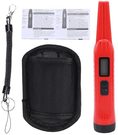 Generic Pinpointer Portatile per Metal Detector, Luce LED di Rilevamento a 360°, Suono e Avviso con Vibrazione per Rame Oro Argento.Adatto a Spazi Ristretti, Materiale Impermeabile, (Rossa)