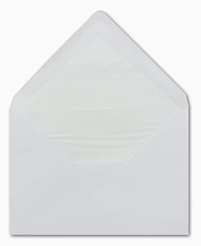 50 DIN C5 Briefumschläge Weiß gefüttert mit weißem Seidenpapier 16,2 x 22,9 cm 90 g/m² Nassklebung Post-Umschläge ohne Fenster - Glüxx-Agent