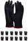 DONAU SAFETY Montagehandschuhe Handschuhe/Größe 09, 12 Paar/Kat. II/Schwarz/Handschuhe Arbeitshandschuhe aus Polyester/Polyurethan/Garten-, Builders, Mechaniker