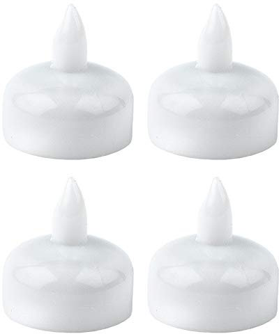 LED-Schwimmkerzen | Ø 3,6cm | 4cm hoch | 4 Stück | schwimmende LED-Teelichter | wasserdicht (warmweiß)