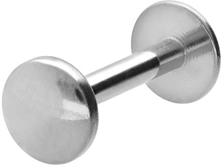 PIERCINGLINE Titan Labret Stecker Innengewinde | Flat DISC | Piercing Lippe Nase Ohr | Farb & Größenauswahl
