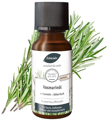 Saunabedarf Schneider Ätherisches Öl - Rosmarin - natürlicher Raumduft, Beruhigend & Belebend - Massage, Sauna & Diffuser, 20ml