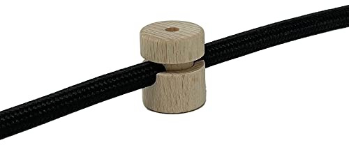 LaMorell LightDesign Wand und Deckenpins - Holz für Textilkabel. 3/5/10 Stück. Made in Italy (5 Stück)