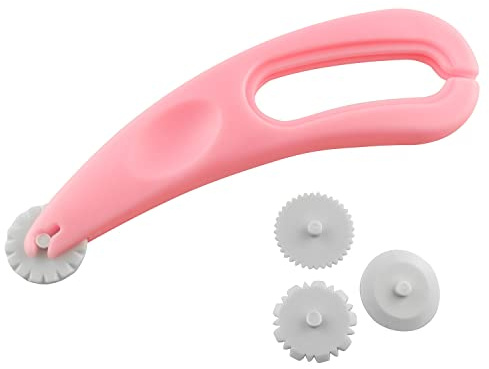 JCBIZ Fondant Roller Cutter 4 Styles Wheels 130x40mm Sugarcraft Icing DIY Cutter Knife 20mm Removable Rollers