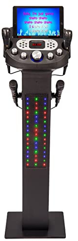 Easy Karaoke EKS468BT Smart Bluetooth Karaoke System with 4 Microphones - 100W Power Output, Built-in LED Disco Lights and Digital Voice Changer