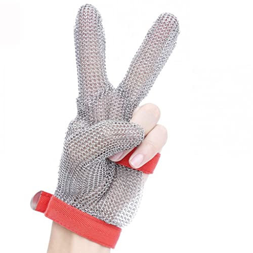 Schnittschutzhandschuhe aus Edelstahl, schnittfeste Handschuhe – fusselfrei, Chef, Metzger, Holzarbeiter, Schneider, Sicherheitsarbeitshandschuhe, Kettenhemd-Handschuhe (Größe: 1 Stück/XL)