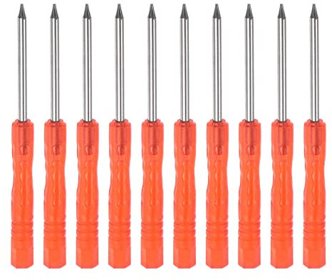 sourcing map 10Stk Mini Torx Schraubenzieher T3 Stern Kopf für Uhr Brillen Elektronik Reparatur (Rot)