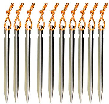 Robust und langlebig, 10 Stück Zeltheringe, 18 cm, ultraleichte Aluminiumlegierung, Zelthering mit Seil, für den Außenbereich, Zeltnagelhering, Zeltzubehör, Ausrüstung für Gartenarbeit, Wandern