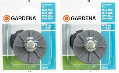 Gardena Ersatzfadenspule: Austauschbare Fadenspule für Gardena Turbotrimmer, Ersatzteil für Rasentrimmer (5307-20) (Packung mit 2)