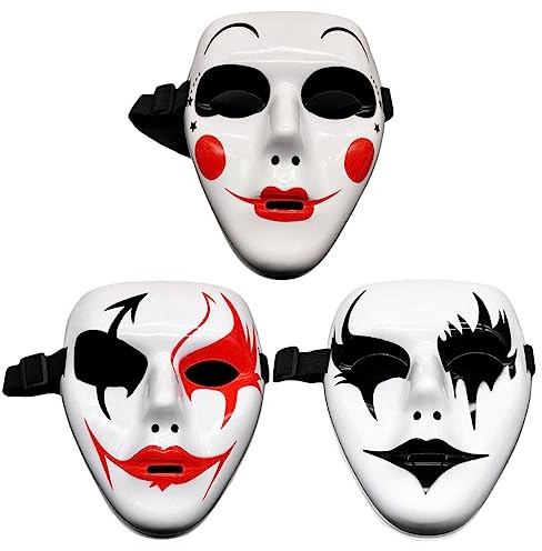 TOYANDONA 3pcs Party Mask Jester Costume Creepy Mask Full Face Mask Costume Cosplay Prop Costume Masks Fancy Dress Masks Diy White Prom Decor Role Play Outfits Halloween Plastic Grim Reaper
