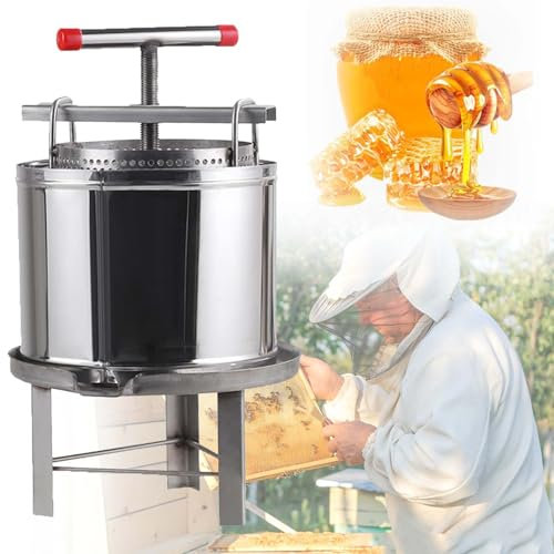 JINGEDD Honey Extractor,Imkereimaschine,Edelstahl Haushaltsanleitung Honey Press Extraktor Bienenzucht Werkzeug,FüR Haushalte,Restaurants,BauernhöFe,Bienenzuchtfarmen