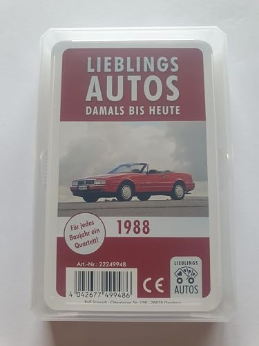 Lieblings Autos Auto Quartett 1988 Baujahr Geburtsjahr 38. Geburtstag Geschenk Spielkarten Neu