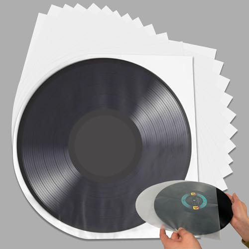 DAOOZHU 50 Pezzi Buste Vinili 33 Giri,Buste Trasparenti di Protezione per Vinile,Antistatiche,Adatto per Dischi Vinile da 12 Pollici