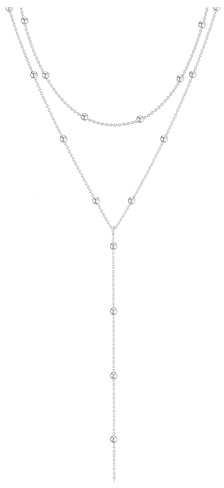 WATEFOER Lariat Halskette für Damen, 14k vergoldet zierlich lange geschichtete Y-förmige Halskette CZ Teardrop Anhänger Halskette einfache Mode Schmuck Geschenk für Muttertag