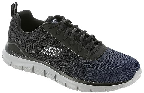 Skechers Men's Track Ripkent Sneaker, Navy Mesh Black Trim, 39.5 EU
