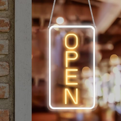 Open Neon Schild, LED Open Leuchtreklamen mit Ein/Aus Adapter für Wanddekoration, Business Light Up Open Sign für Bar Salon Store Cafe Restaurant Shop Club Spielzimmer Wandkunst Dekoration