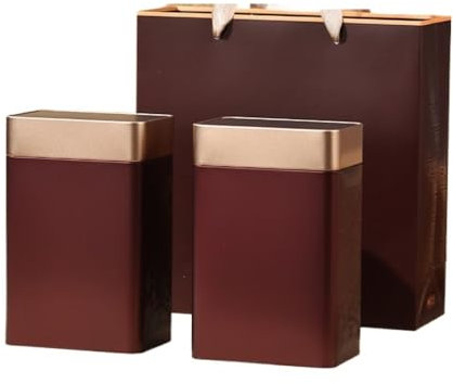 Contenitore per il tè Contenitore for la conservazione del tè sfuso Barattolo quadrato in latta Barattolo sigillato di grande capacità Barattolo vuoto Set da tè Barattolo doppio Set di scatole regalo