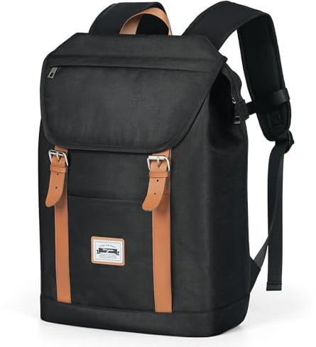 Tonyeee Schulrucksack Teenager Mädchen Jungen Damen Schultasche Rucksack Schule Wasserdicht Leicht Laptop Rucksack 15.6 Zoll Schulranzen Daypack School Bag Uni Arbeit Reisen Casual Backpack Schwarz