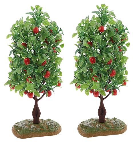 Générique Ornement d'arbre Fruitier Décoratif en Plastique 2 Pièces Modèle De Jardin pour Micro-Paysage Et Décoration De Table